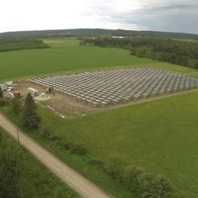 big green field of solar panels
